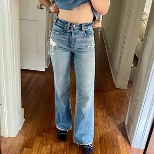 Abercrombie & fitch high rise wide leg jeans size 25